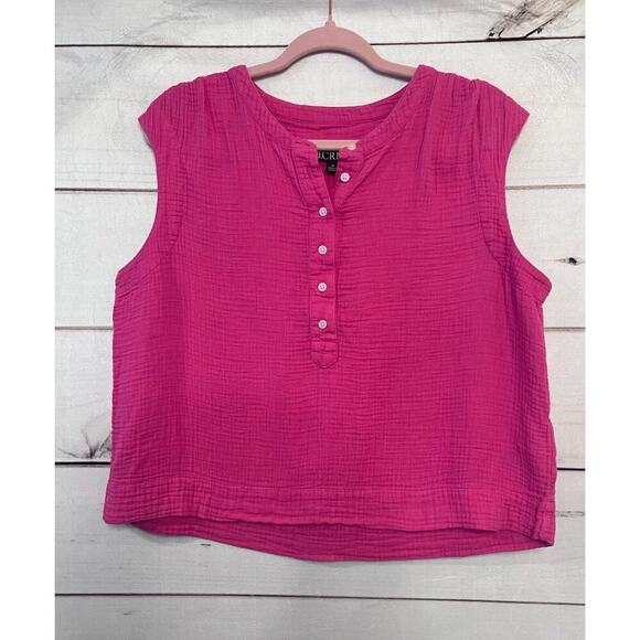 J. Crew Size Medium Summer Short Sleeve Top Pink - Picture 1 of 5